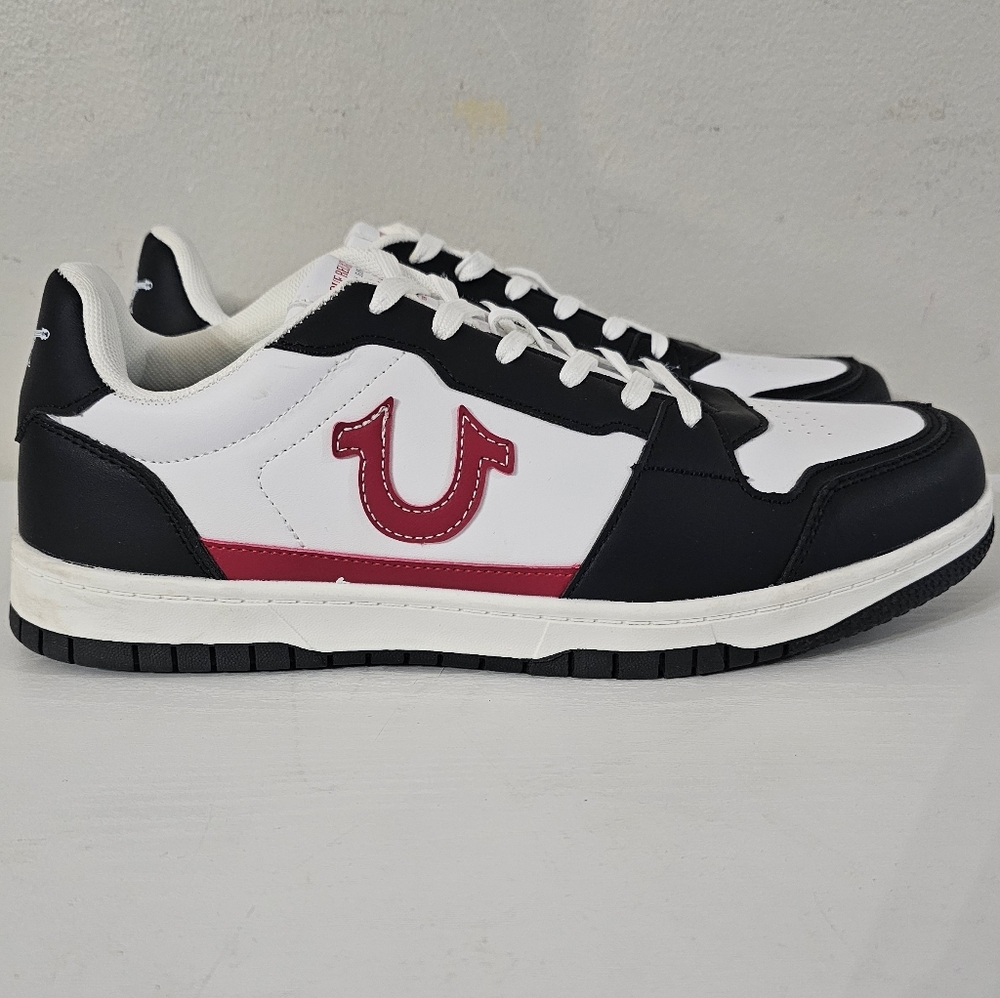 True Religion Men's Tr-Arthur-S Black,White & Red Lace-Up Sneakers Size 10M